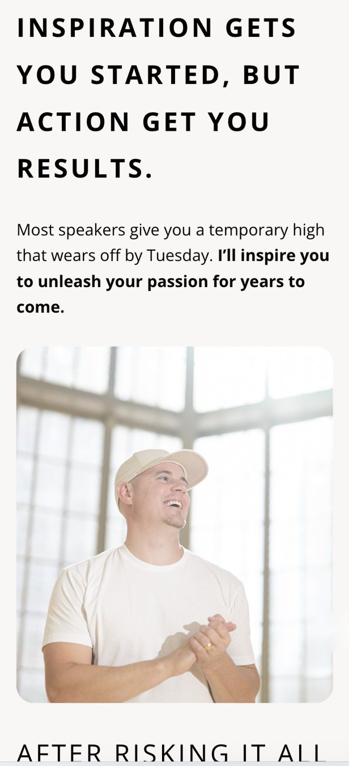 Mobile approach page