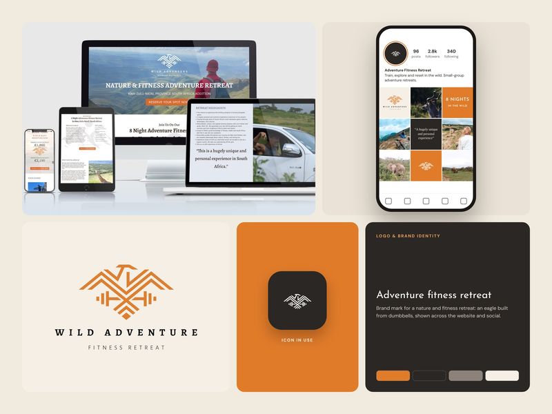 Adventure fitness retreat brand design